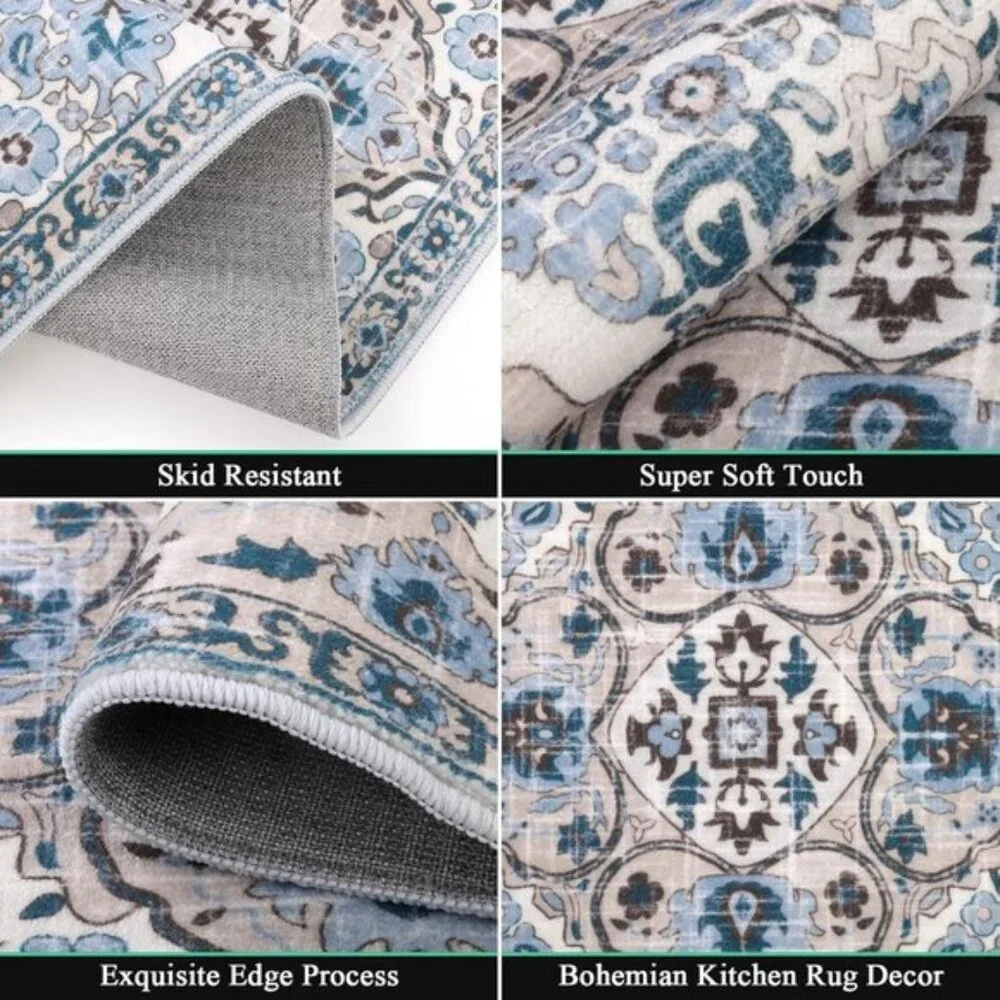 New 3-Piece Farmhouse Kitchen Rug Set Non-Slip Washable Mats for Floor & Hallway